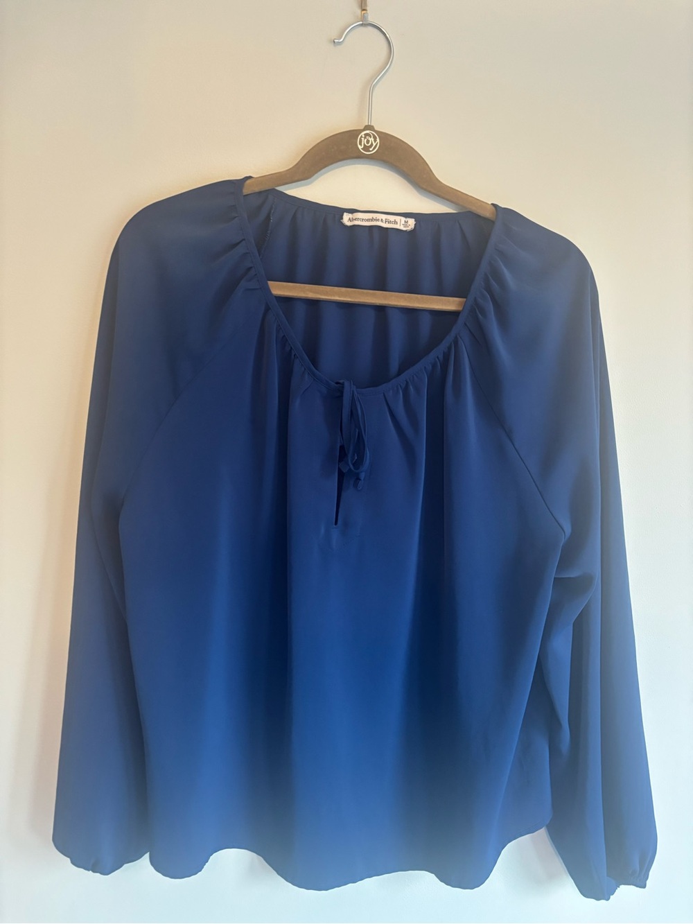 Abercrombie & Fitch Royal Blue Long-Sleeve Peasant Blouse